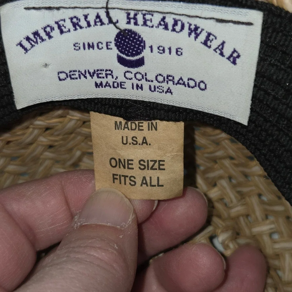 Imperial Headwear Straw Sun Hat Women OS Tan Floral Kiahuna Golf Club Cowboy Bow